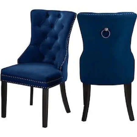 Nikki Navy Upholstered Tufted Dining Chair